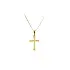 Gold Pendant Cross with Zircons