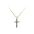 Double-sided Gold Cross with Black and White Zircons