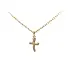 Gold Pendant Cross with Zircons