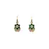 Golden Children's Earrings with Emeralds