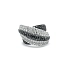 Gold Ring with Black and White Diamonds