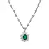 Gold Necklace with Emerald and Diamonds