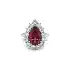 Gold Ring with Red Spinel and Diamonds