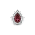 Gold Ring with Red Spinel and Diamonds