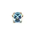 Gold Ring with Blue Topaz and Diamonds