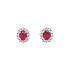 Gold Earrings with Rubies and Diamonds