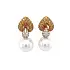 Gold Earrings Natural Pearls and Diamonds