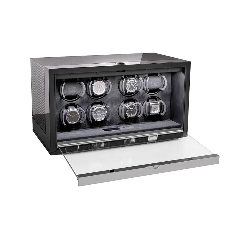 BUBEN_ZORWEG_Watch_Winder_Neo_8_Carbon_high-gloss_side_open.jpg