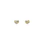 Gold Heart Stud Earrings with Cubic Zirconia