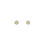 Gold Flower Stud Earrings with Cubic Zirconia