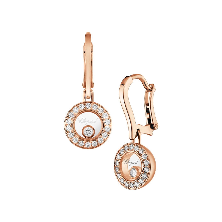 Gold Earrings Chopard Happy Diamonds 83A017-5401