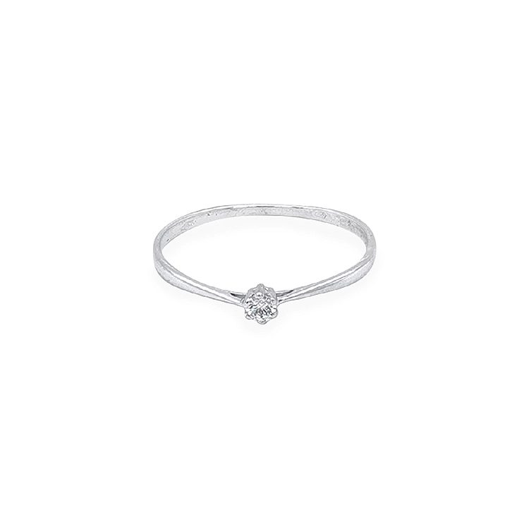 Gold Engagement Ring with Zircon