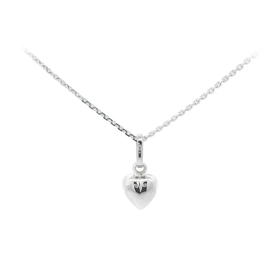 Minimalist White Gold Heart Pendant