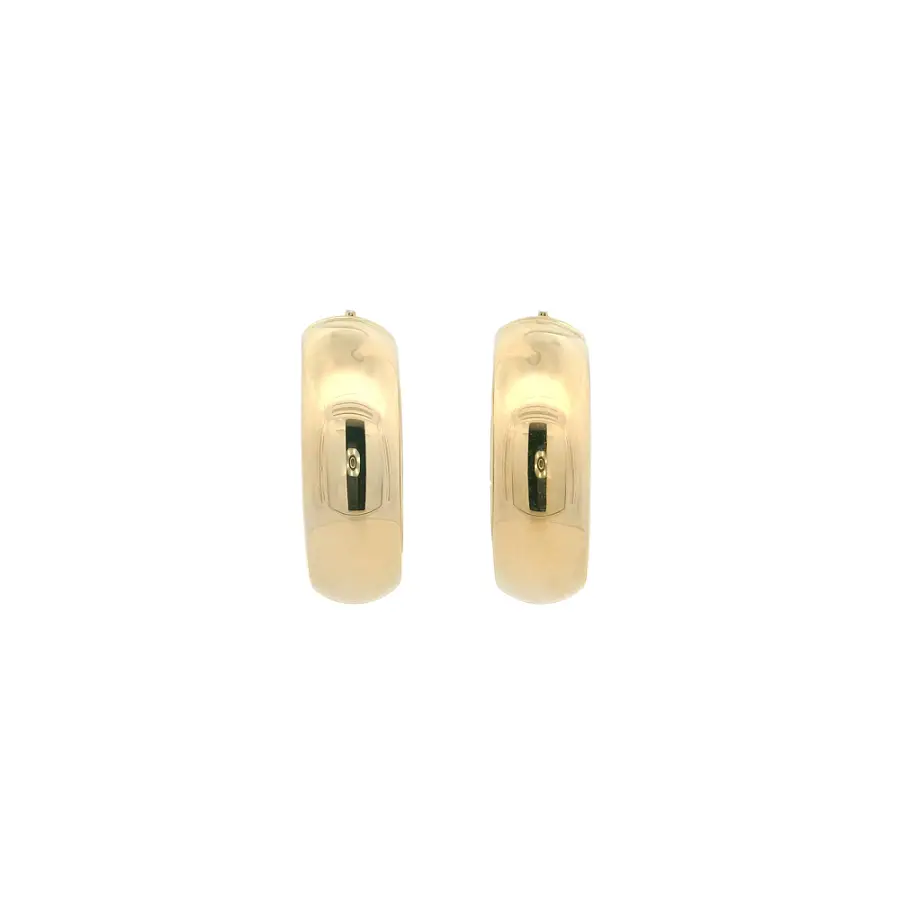 Wide 14K Yellow Gold Hoop Earrings, Ø 27.30 mm