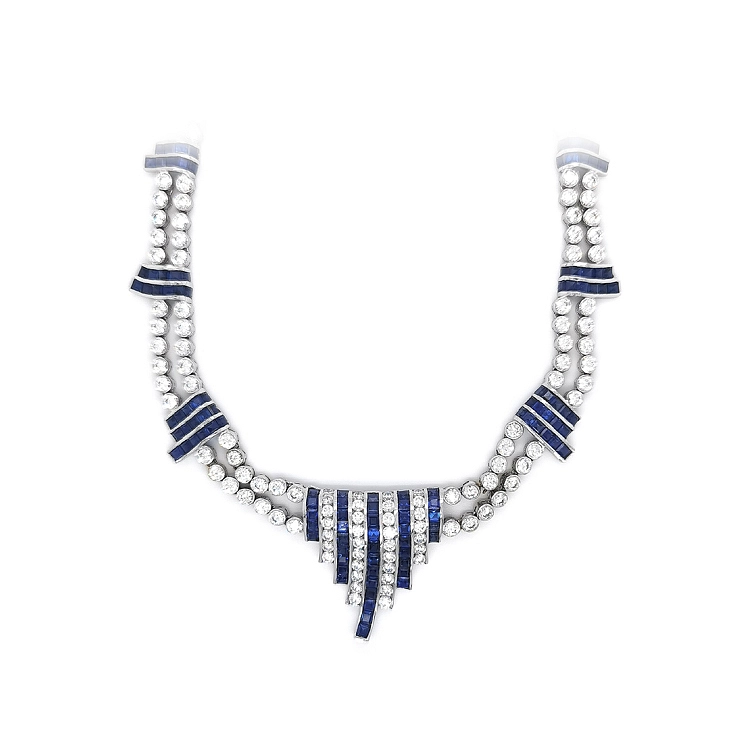 White gold necklace with Swarovski crystals