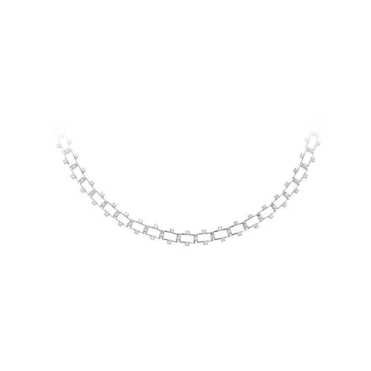 Women’s white gold necklace with zirconia