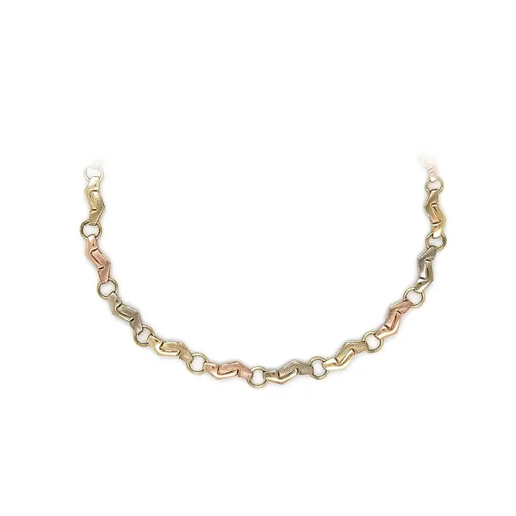 Elegant women’s necklace in two-tone gold