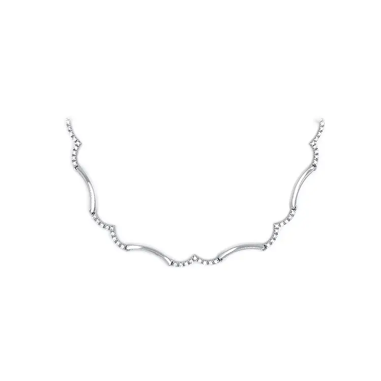 Elegant women’s white gold necklace with zirconia