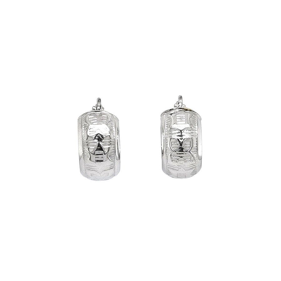 Elegant white gold hoop earrings
