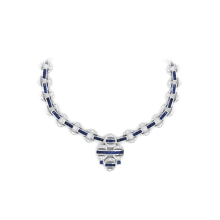 White gold necklace with Swarovski crystals