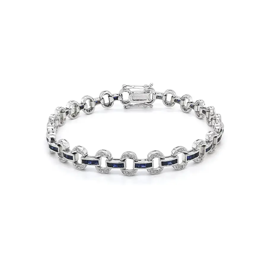 Elegant women’s white gold bracelet with Swarovski crystals