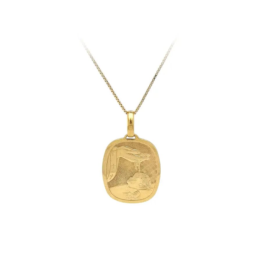 Sacred baptism – gold medallion of faith and mercy