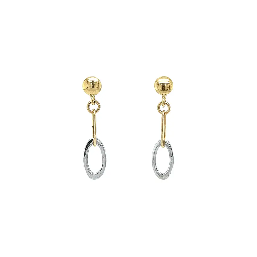 Elegant two-tone gold drop earrings