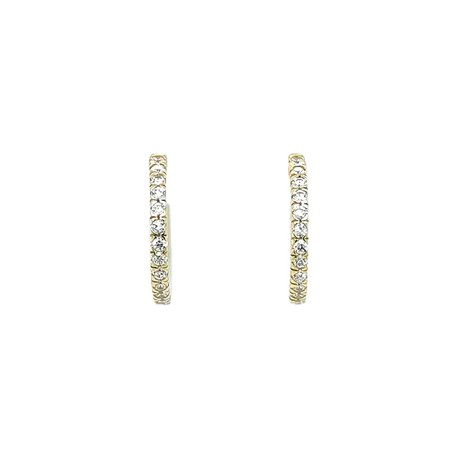 Elegant gold hoop earrings with zirconia