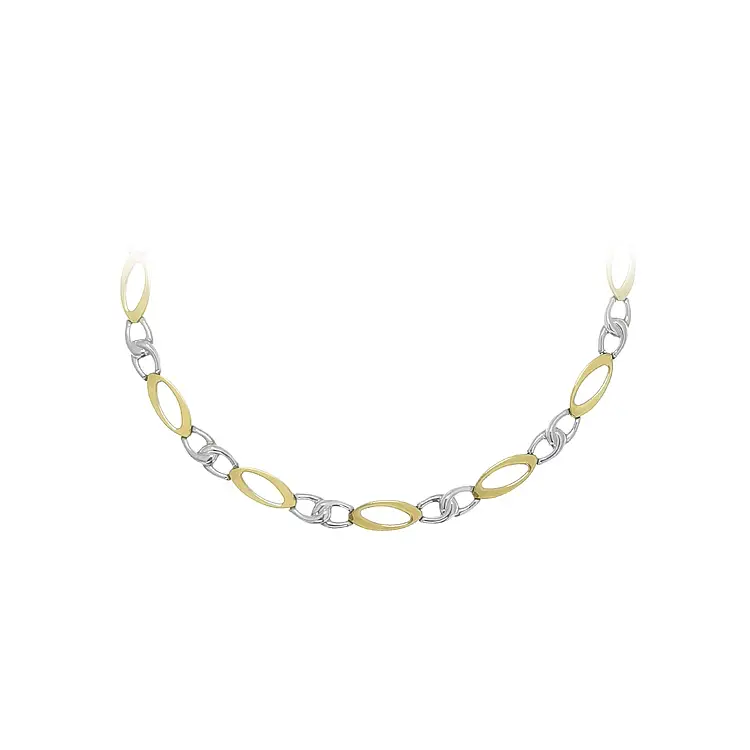 Women’s Two-Tone Gold Necklace with Oval Elements