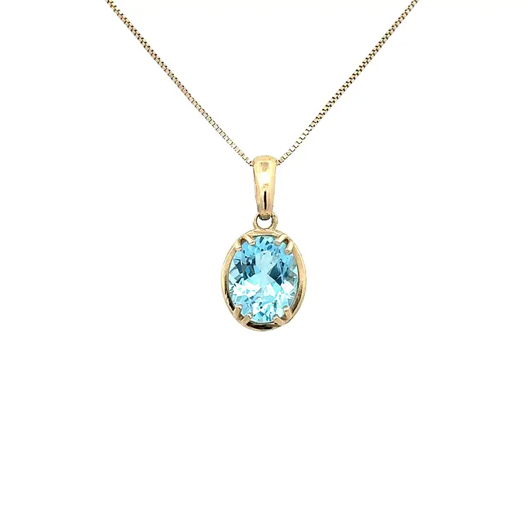Exclusive Gold Pendant with Blue Topaz