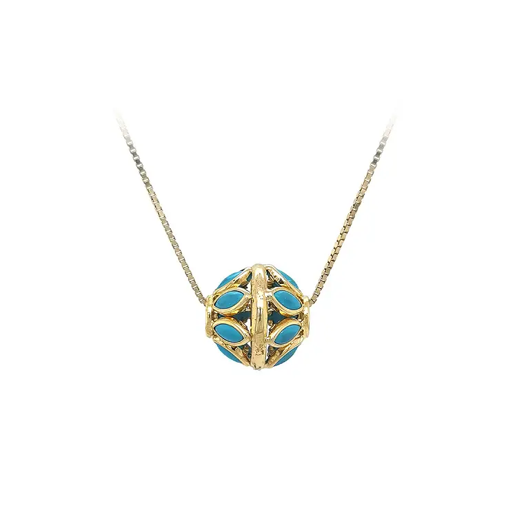 Exclusive Gold Pendant with Turquoise