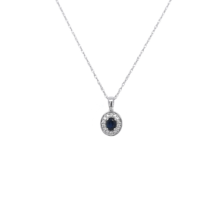 Exclusive Gold Necklace with Sapphire and Diamonds