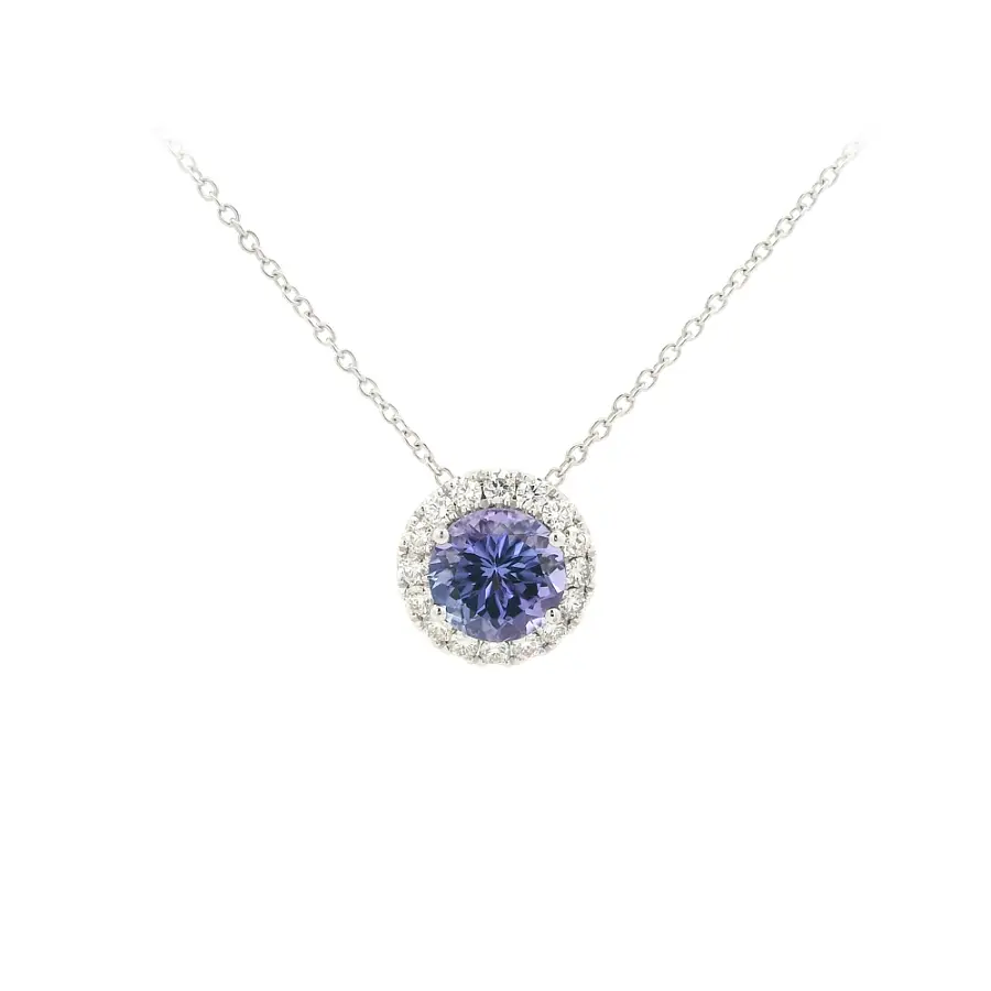 White Gold Necklace with Tanzanite and Diamonds