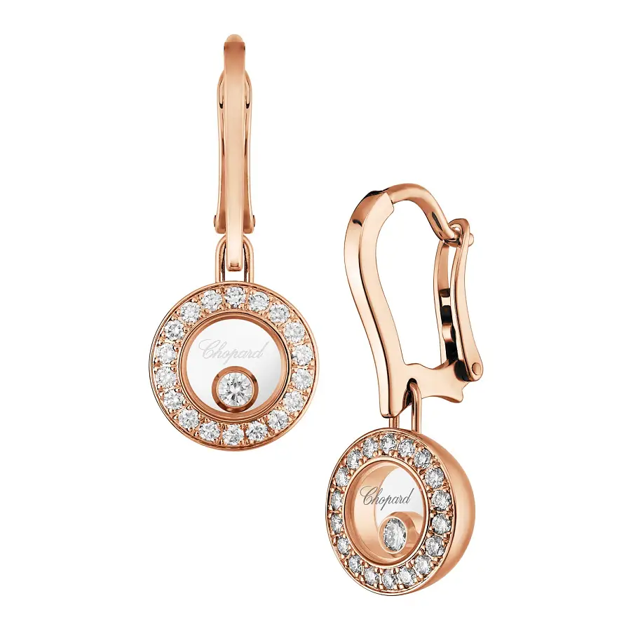 Gold Earrings Chopard Happy Diamonds 83A017-5401