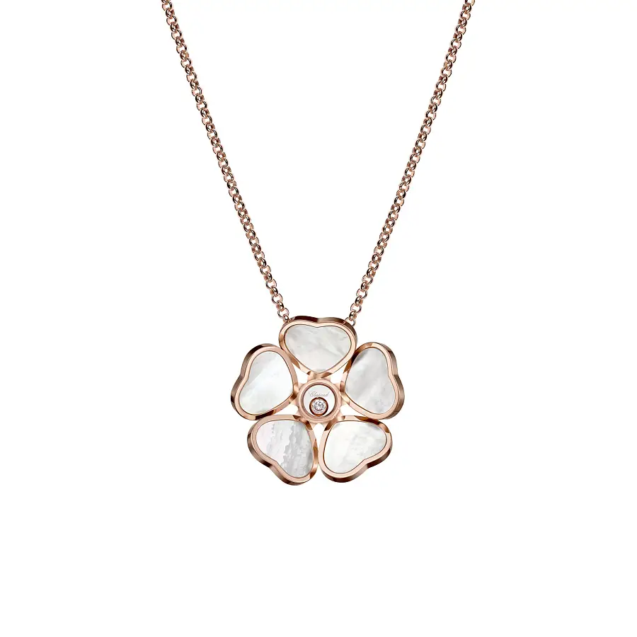 Gold Pendant Chopard Happy Hearts Flowers 79A085-5301