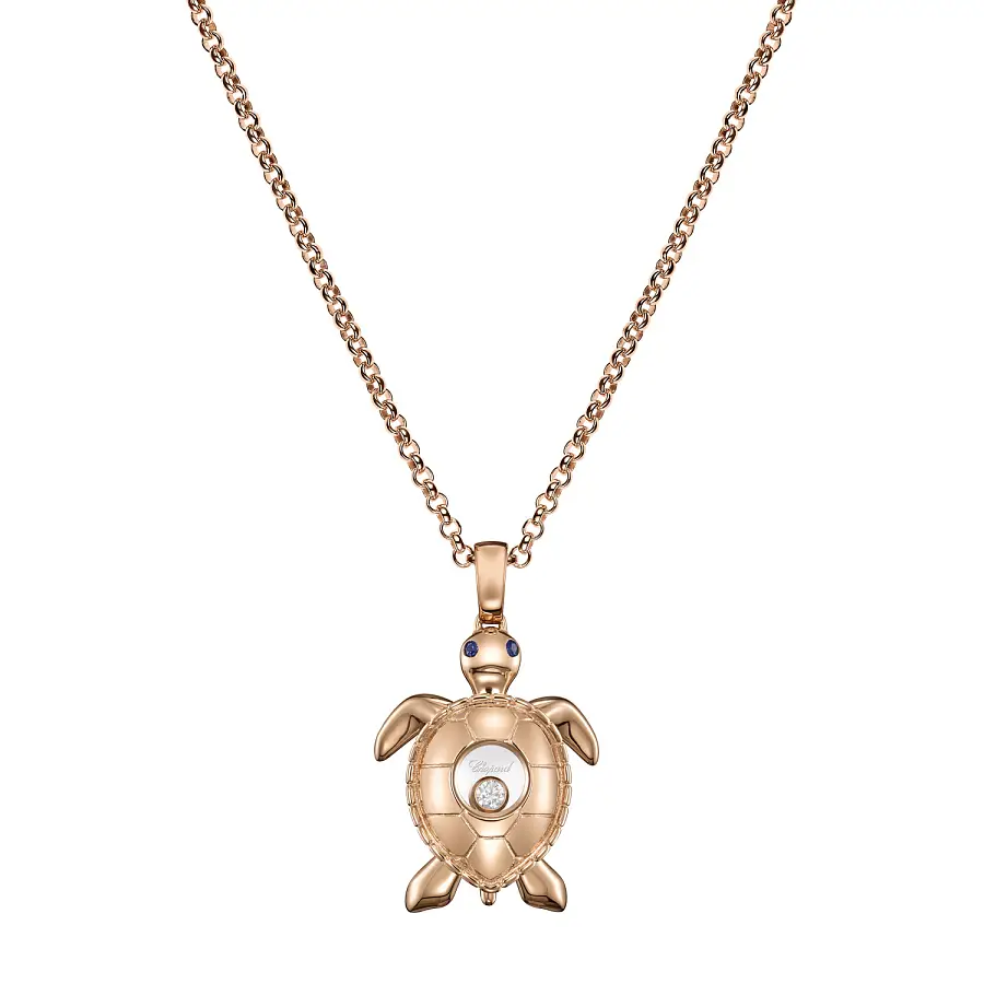 Gold Chopard Happy Diamonds Turtle Necklace 79A187-5001