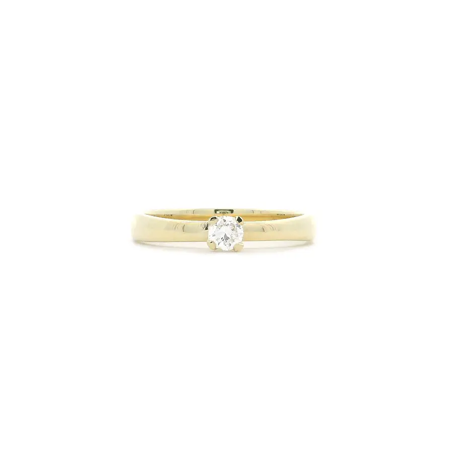 Engagement Ring in Yellow Gold with 0.14 ct Diamond