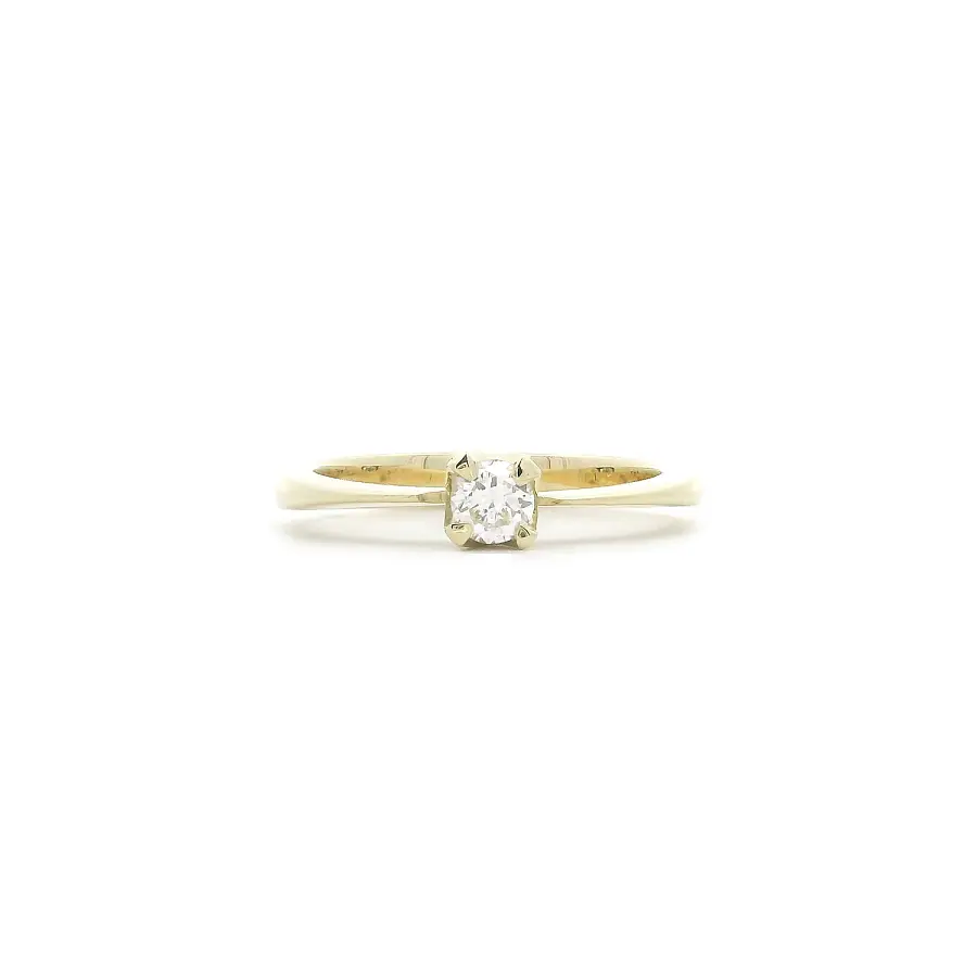 Engagement Ring in Yellow Gold with 0.18 ct Diamond