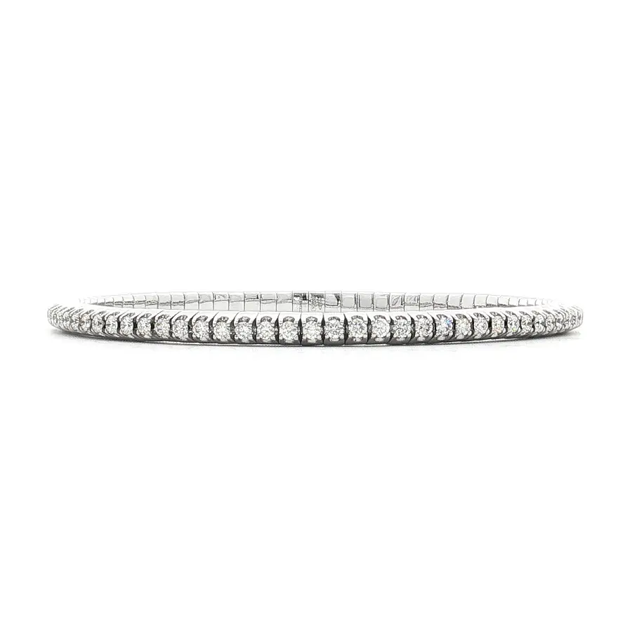 Flexible White Gold Diamond Tennis Bracelet