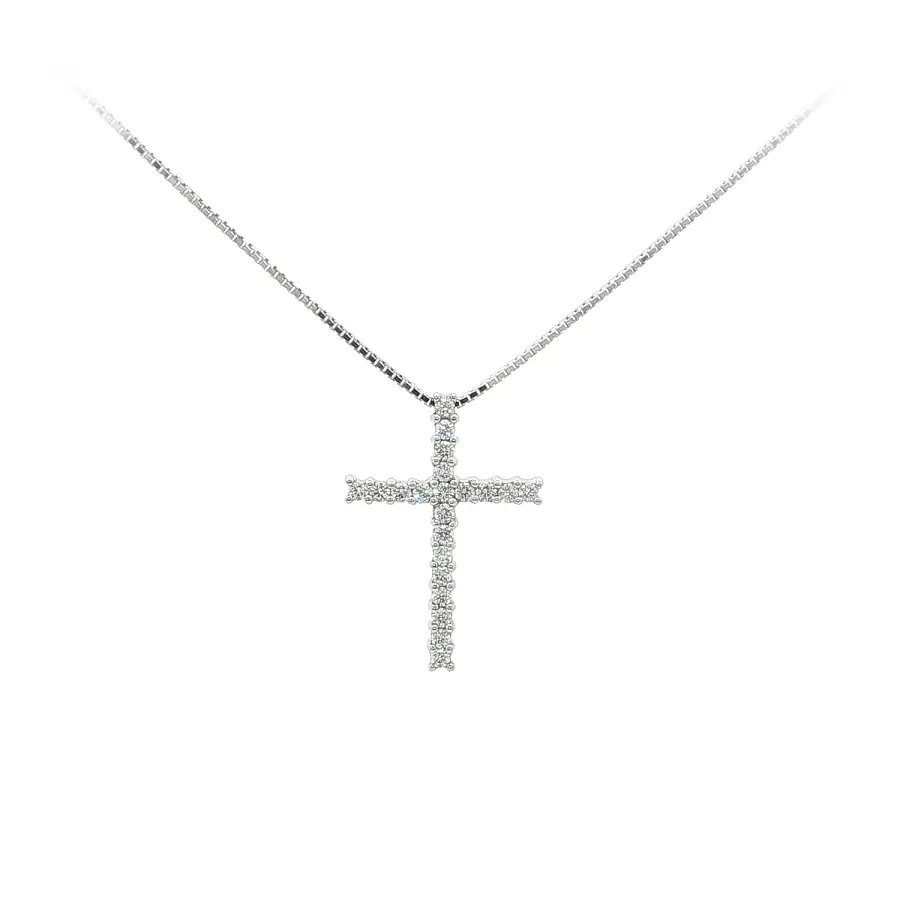 Gold Pendant Cross with Diamonds