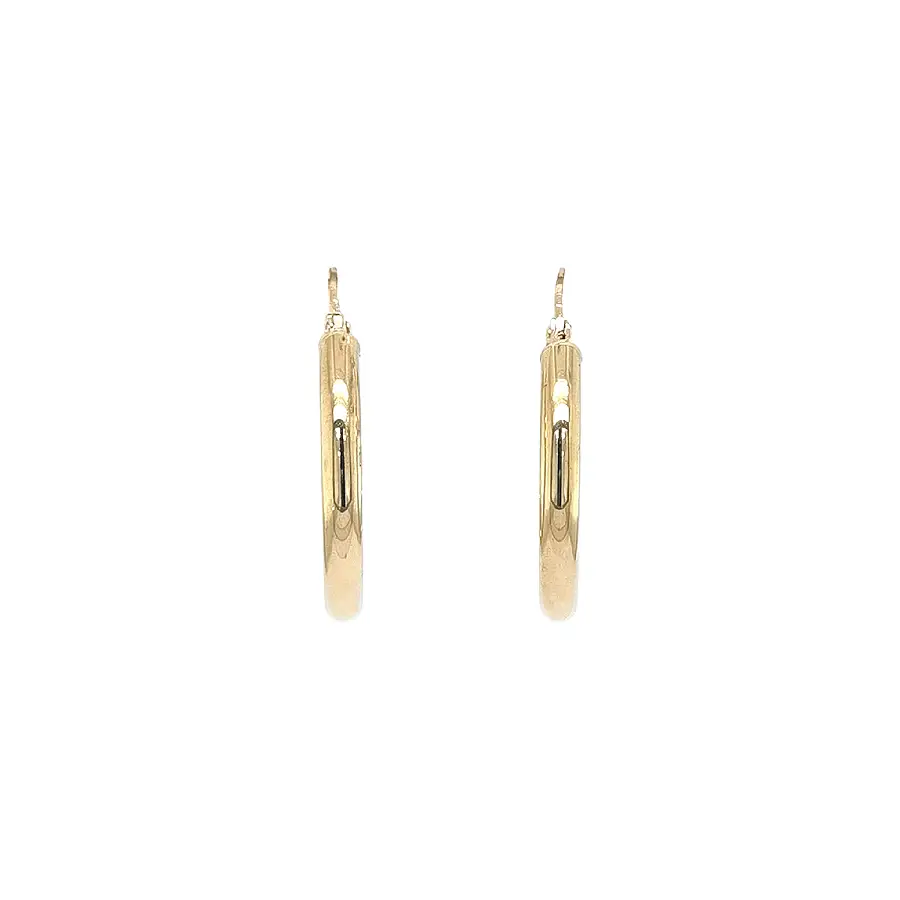 Gold Hoop Earrings with High Polish Shine