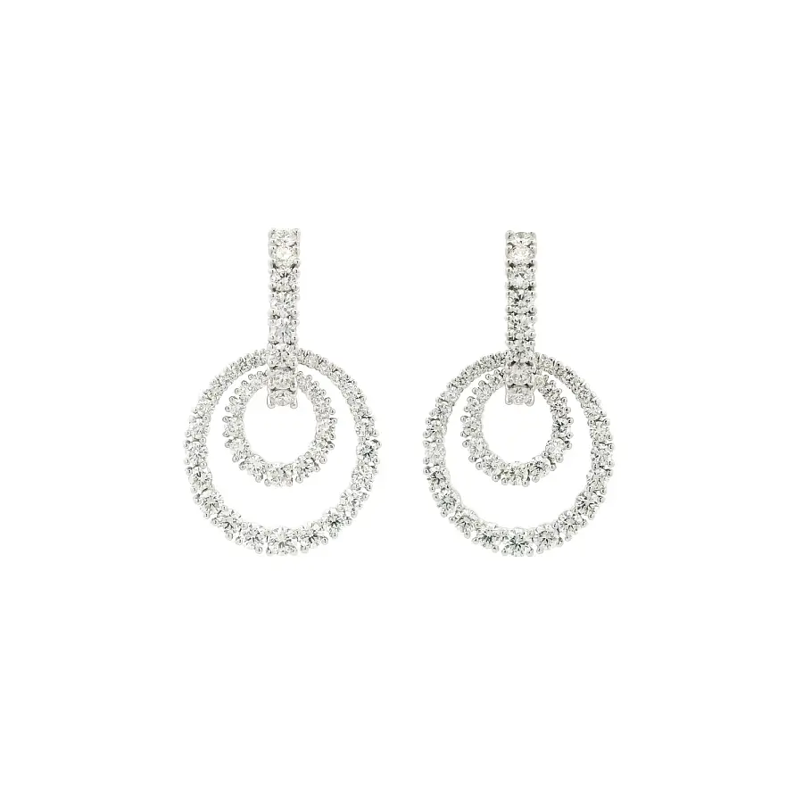 Diamond earrings éclat double circle