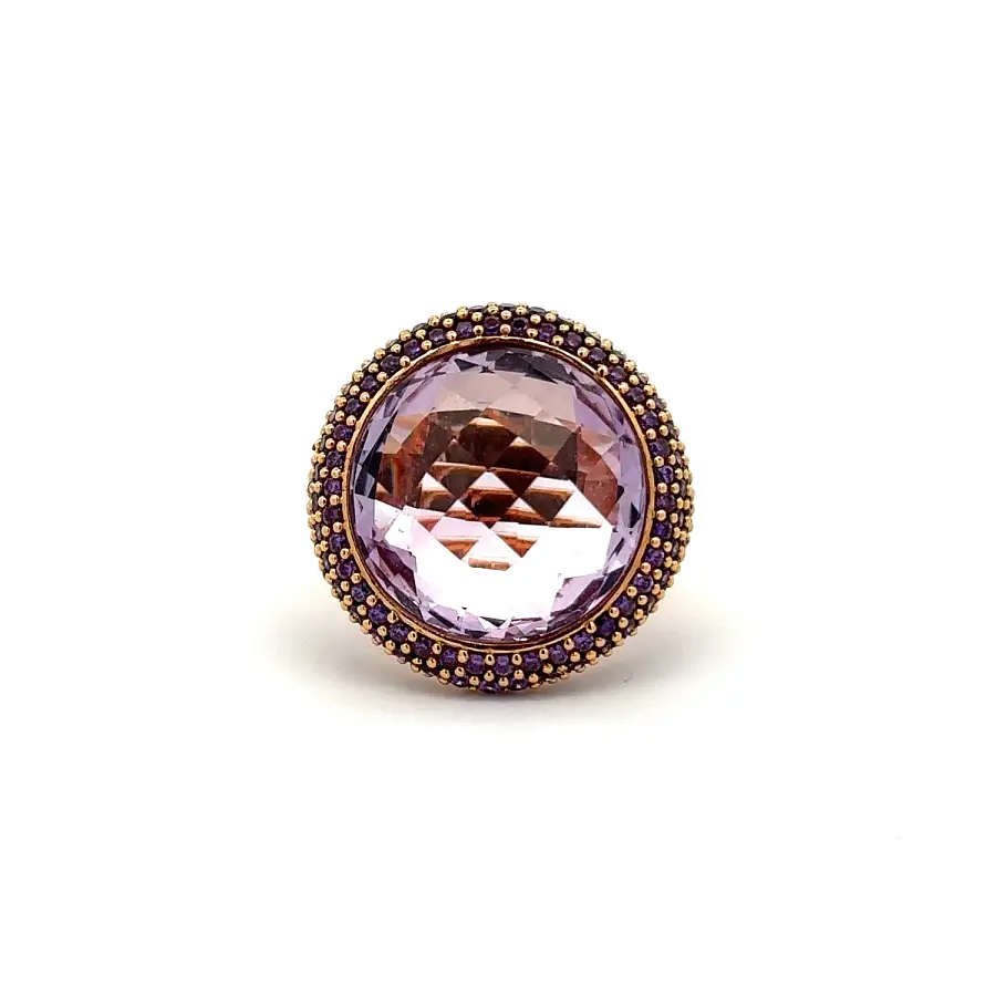 Gold Ring with Purple Amethyst