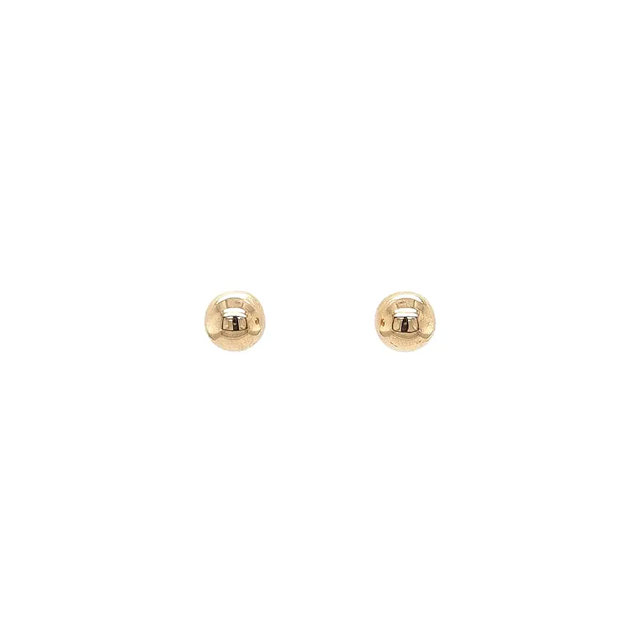 Gold Polished Ball Stud Earrings
