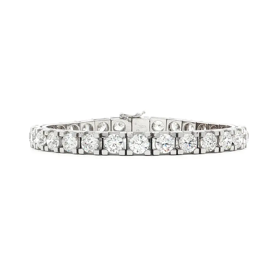 White Gold Tennis Bracelet with 15 ct Diamonds (F/VS1)