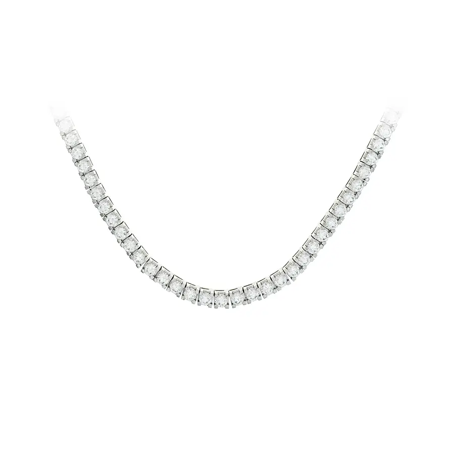 White Gold Tennis Necklace with 36.5 ct Diamonds (F/VS1)