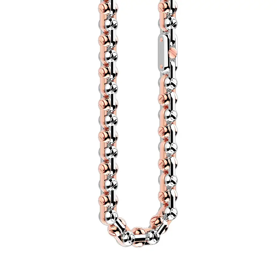 Zancan Men’s Necklace in Rose and White Gold EC707RB-60