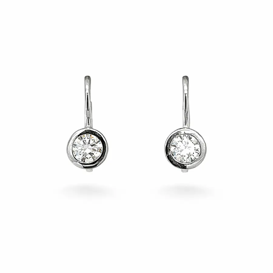 White Gold Drop Earrings with Cubic Zirconia