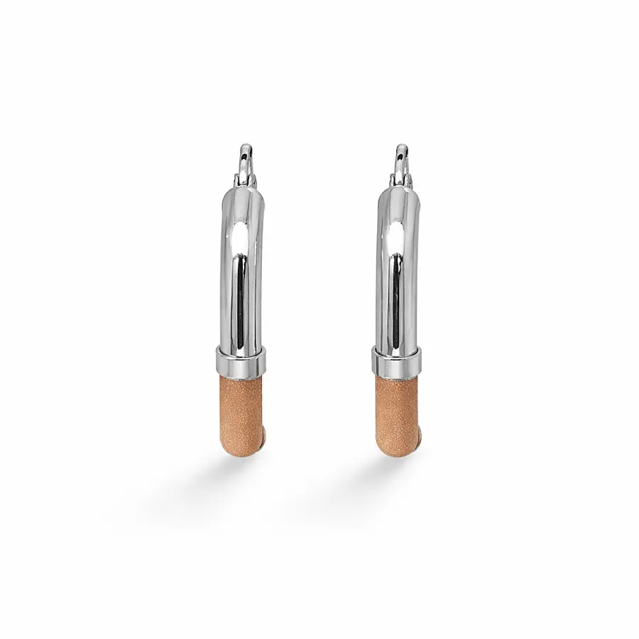 Hoop Earrings in Three-Tone Gold