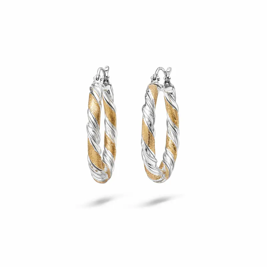 Two-Tone Gold Hoop Earrings